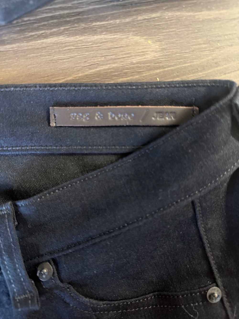 rag & bone Black Dress Pants with Leather Side Panels